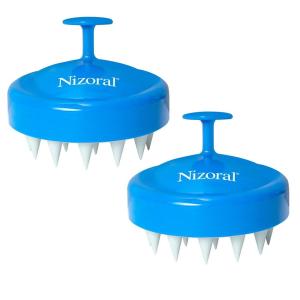 imageNizoral Hair Shampoo Brush with Soft Silicone Scalp Massager Brush Head for All Hair Types Deep Cleanses Scalp and Removes Dead Flaky Skin and Residue2 Count