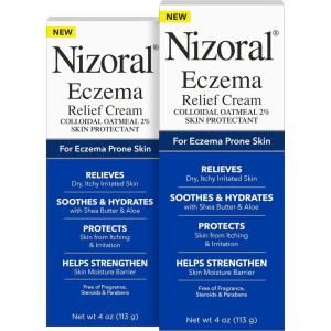 imageNizoral Eczema Relief Cream Relieves Dry Itchy Irritated Skin Soothes and Hydrates with 7 Moisturizers Colloidal Oatmeal 2 4 Fl Oz4 Ounce Pack of 1